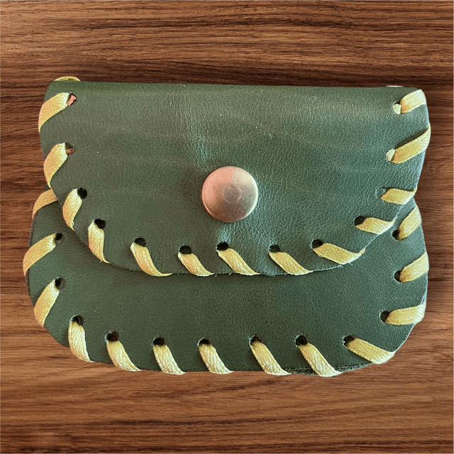 Pochette en cuir vert clair